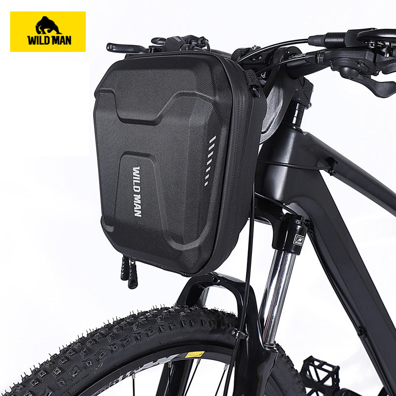 WILD MAN Bicycle EVA Hard Shell Handlebar Bag, Electric Scooters Bag Road Bike First Bag