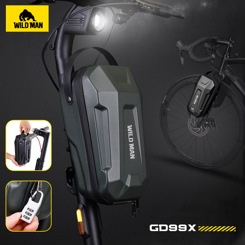 WILD MAN Electric Scooter Front Bag EVA Hard Shell Quick-Release Handlebar Bag for Foldable E-Bikes