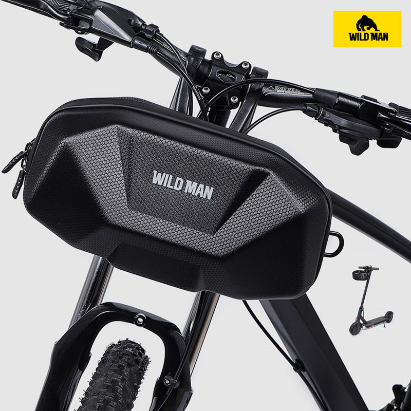 WILD MAN 3.5L Bicycle Handlebar Bag, EVA Hard Shell Electric Scooter Bag