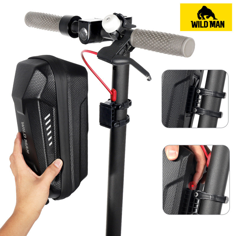 WILD MAN EVA Hard Shell Bike Handlebar Bag | Waterproof Front Bag for Bicycle, Folding Bike & Electric Scooter