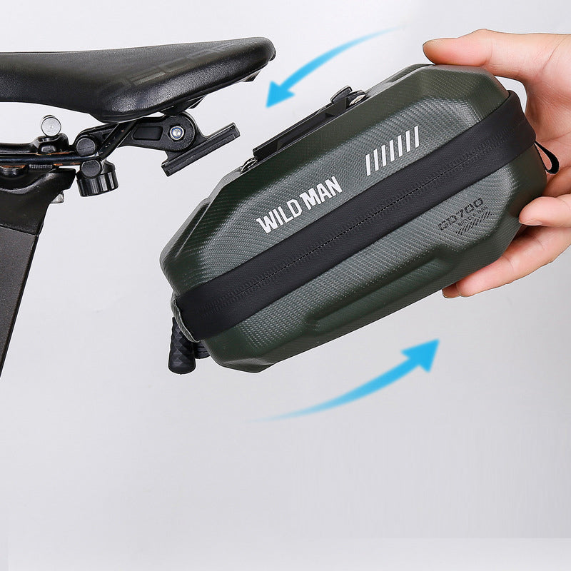 WILD MAN Bicycle Tail Bag, Mountain Bike EVA Hard Shell Tail Bag , Road Bikes Saddle Bag