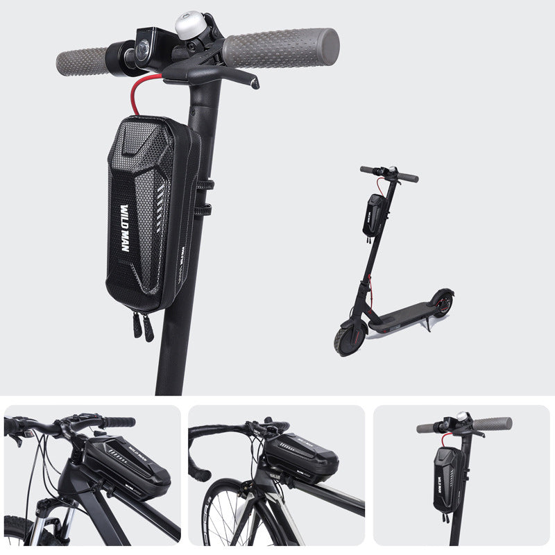 WILD MAN Bicycle EVA Hard Shell Front Beam Bag, Mountain Bike Upper Pipe Bag, Electric Scooter Bag