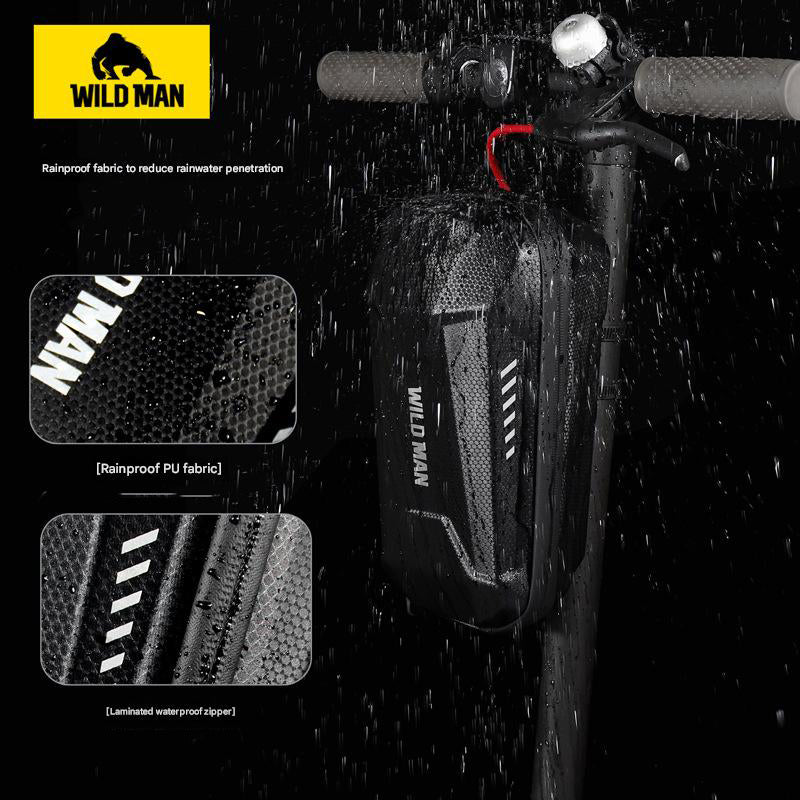 WILD MAN EVA Hard Shell Bike Handlebar Bag | Waterproof Front Bag for Bicycle, Folding Bike & Electric Scooter