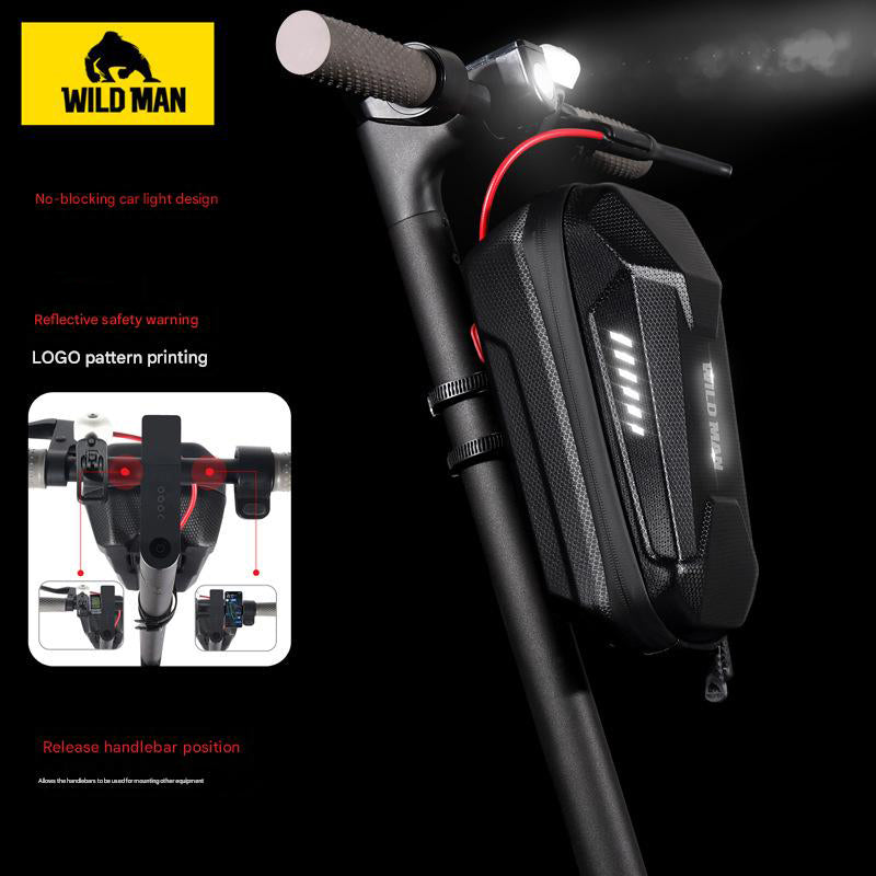 WILD MAN EVA Hard Shell Bike Handlebar Bag | Waterproof Front Bag for Bicycle, Folding Bike & Electric Scooter
