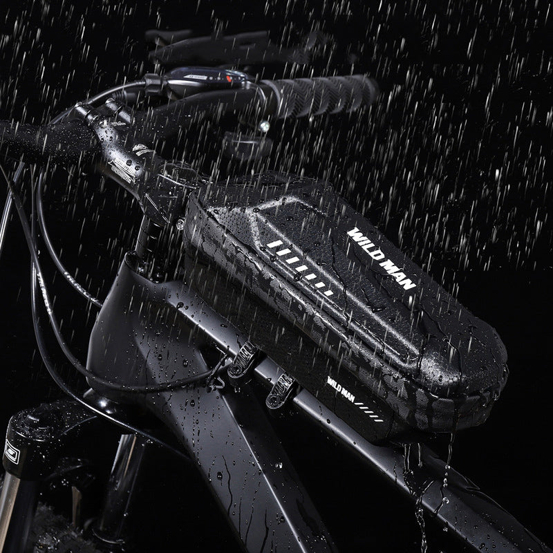 WILD MAN Bicycle EVA Hard Shell Front Beam Bag, Mountain Bike Upper Pipe Bag, Electric Scooter Bag