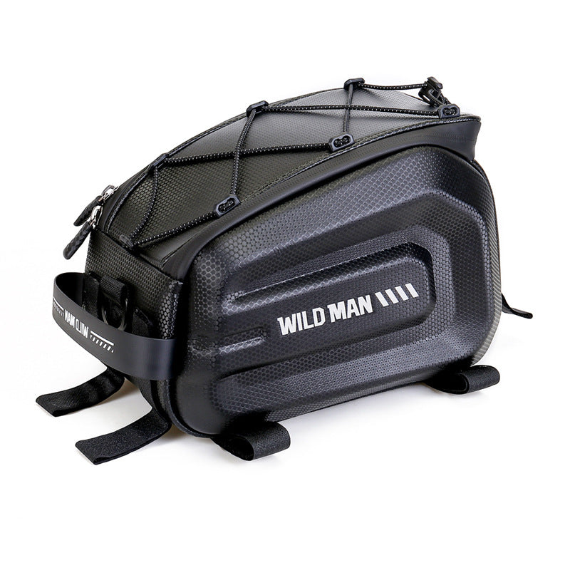 WILD MAN Rear Rack Bike Bag, Waterproof EVA Hard Shell Trunk Bag, Bicycle & E-Bike Tail Bag, Cycling Gear Storage Pack