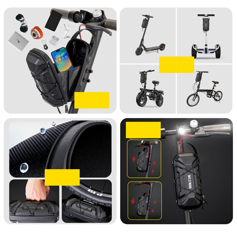 WILD MAN Electric Scooter EVA Hard Shell Bag, Bicycle Head Bag, Folding Bicycle First Quick Release Bag