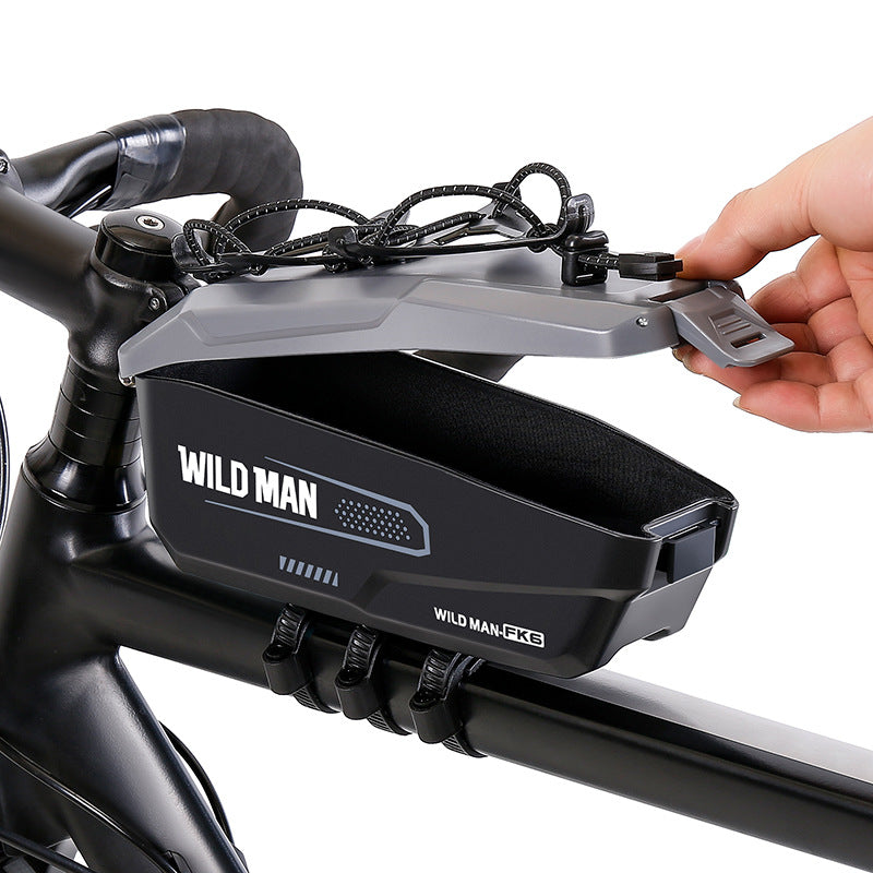 WILD MAN Bicycle Phone Bag, Road Bike Quick Detachable Front Beam Bag, MTB Upper Tube Plastic Bike Bag