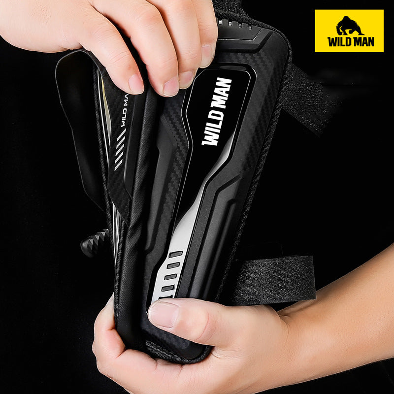 WILD MAN Bicycle Mobile Phone Touch Screen Hard Shell Front Beam Bag, Mountain Bike Front Saddle Bag Riding Equipment Bag