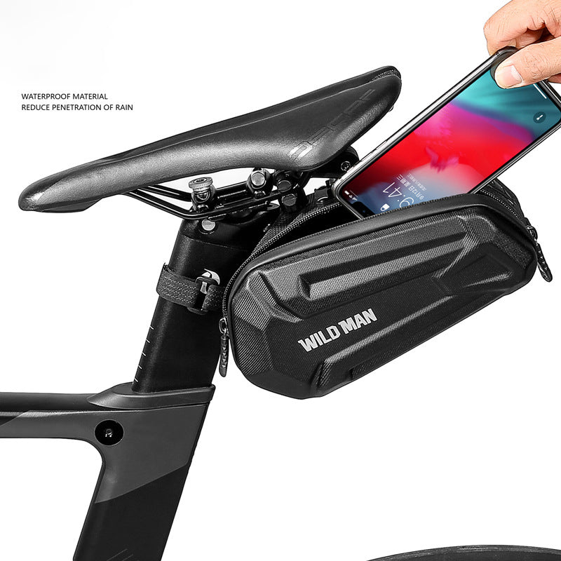 WILD MAN Bicycle Tail bBag, Road Bike Hard Shell Saddle Bag, Mountain Bike Riding Rear Bag Riding Equipment