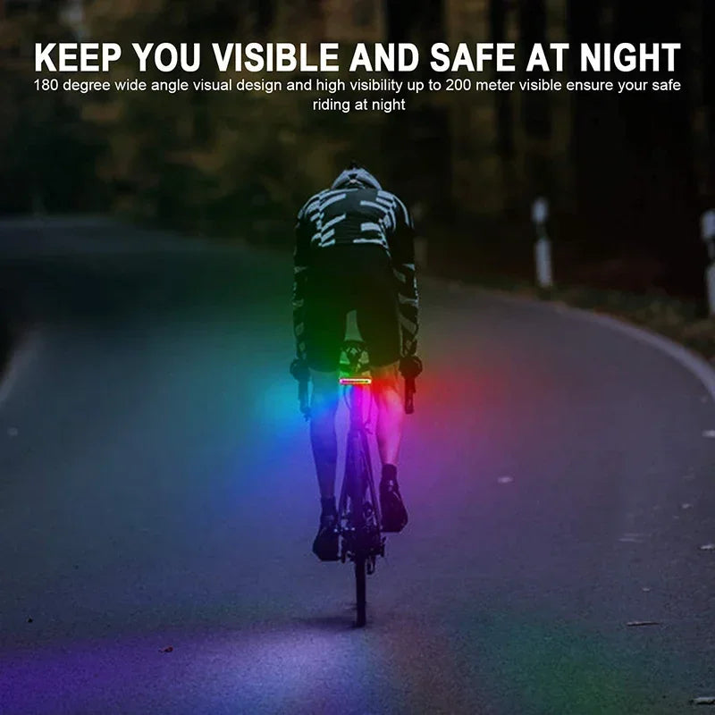 Bicycle Tail Light 600/750 mah Memory Mode Rainbow Warning  Helmet Scooter Taillight