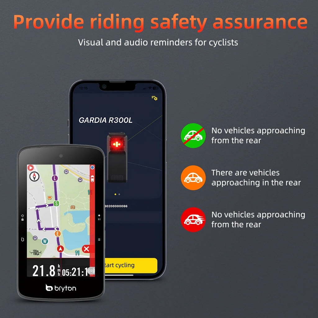 Bicycle Rearview Radar Cycling Radar Tail Light Brake Sensing Lamp