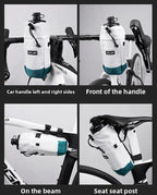 Bicycle Bag Bike Bottle Holder Handlebar Stem Thermal Bag with Mesh Pocket Coffee Cup Holders