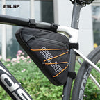 ESLNF Bicycle Triangle Bag MTB Nylon Waterproof Bike Bag Durable With Side Net Highlight The Reflective Rope Bike Bag