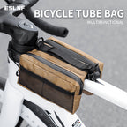 ESLNF Waterproof Bike Top Tube & Front Frame Bag for Road/MTB Bikes, Convertible Saddle Crossbody Pack with Reflective Strips