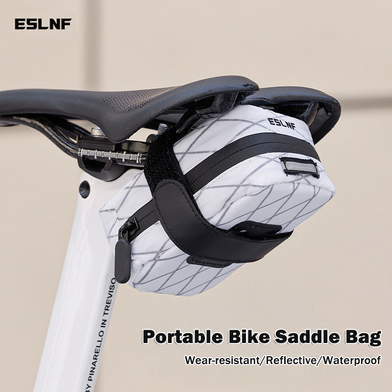 ESLNF Waterproof Road Bicycle Saddle Bag Portable Mini MTB Rear Bag Reflective Cycling Storage Bag
