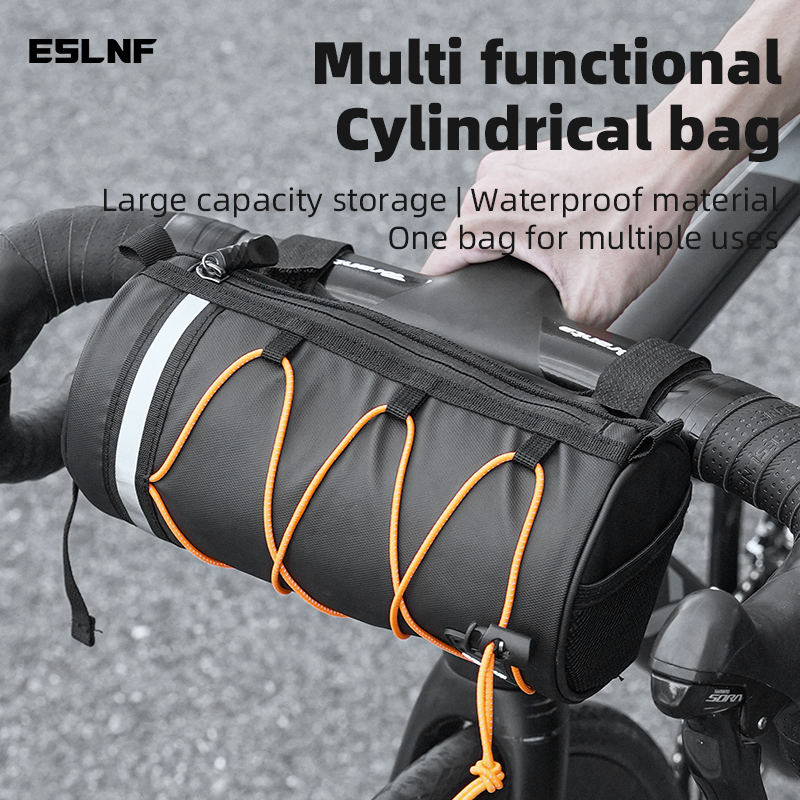 ESLNF Bicycle Front Tube Bag Rainproof Large Capacity Handlebar Bag Portable Shoulder Bag Multifunctional Reflection Bike Bag
