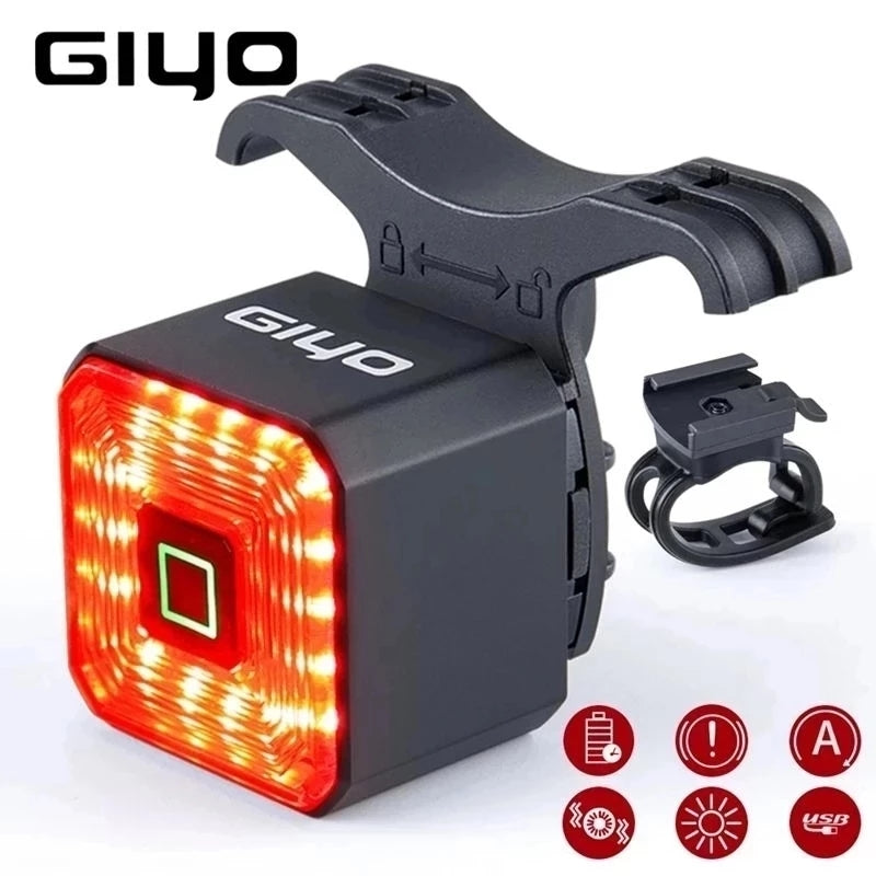 GIYO Smart Bicycle Light Rear Taillight Safety Lantern Auto On/Off Stop Signal Brake Cycling Lamp
