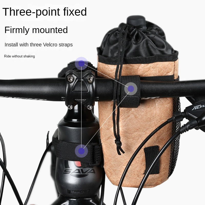 ESLNF Bicycle Bag Bottle Holder Handlebar Stem Thermal Bag with Mesh Pocket Coffee Cup Holders Cycling Water Bottle Carrier Bag