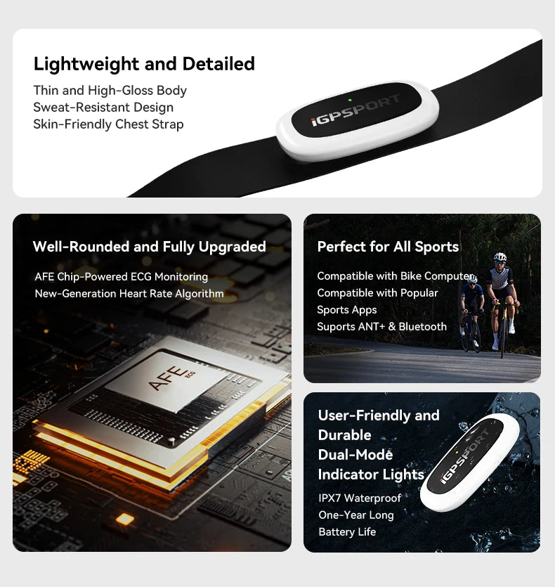 IGPSPORT HR50 Heart Rate Sensor Bike Computer Fitness Running Sport Heart Rate Monitor Sensor IPX7 Waterproof
