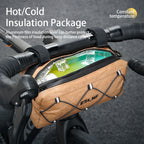 ESLNF Recycle Paper Bike Handlebar Bag Front Frame Bag Insulation Cycling Pouch with Removable Shoulder Strap