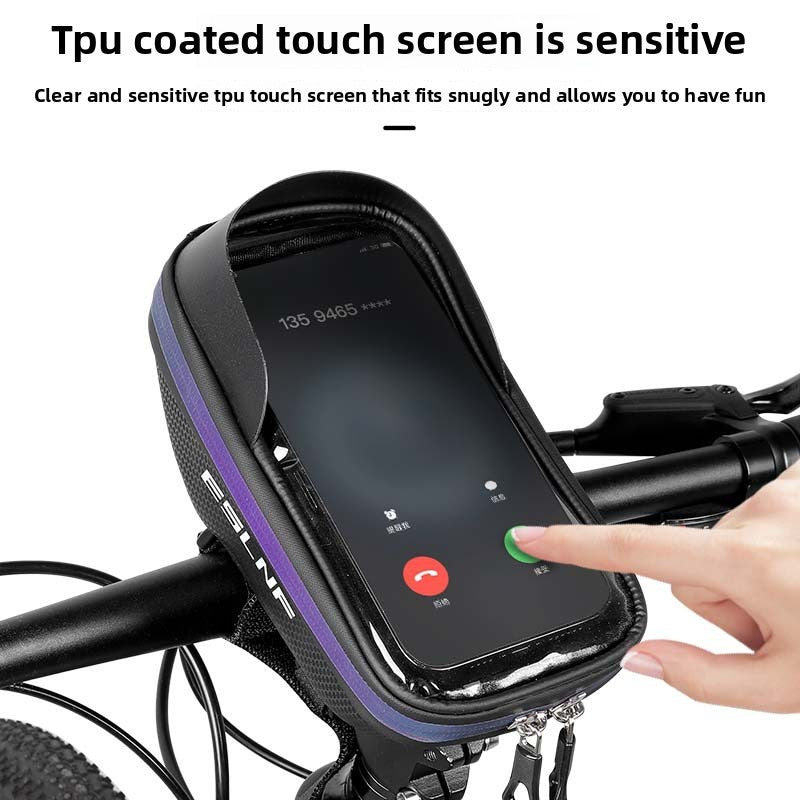 ESLNF Bicycle Storage Bag EVA Hard Shell Waterproof Handlebar Bag MTB Bag Mobile Phone Bag Bicycle Bag Riding Equipment