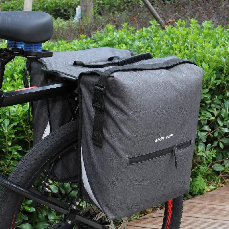 ESLNF Bicycle Rear Seat Bag 25L Large Capacity waterproof Outdoor Luggage Bags Bike Trunk Double Pannier Bag