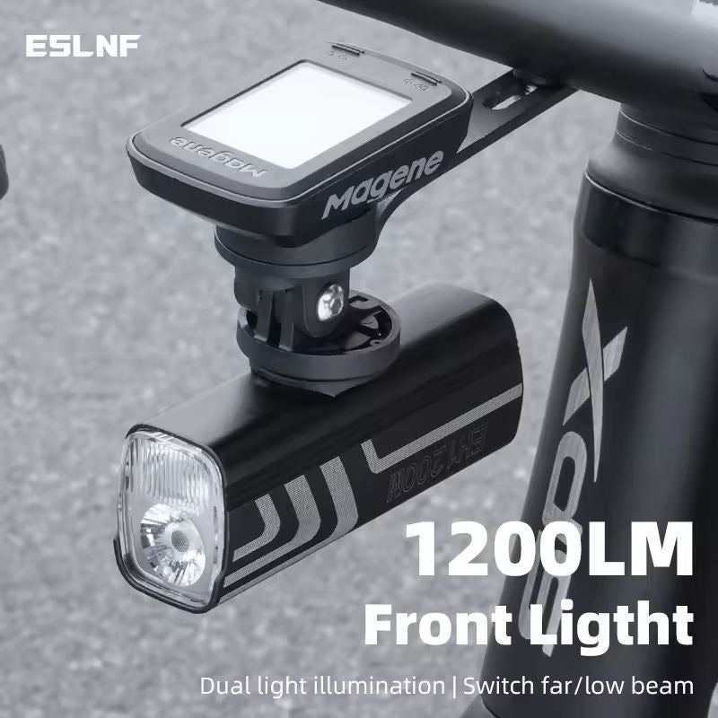 ESLNF 1200 Lumens Bike Headlight ，Highlight Aluminum Alloy Bicycle Front Light