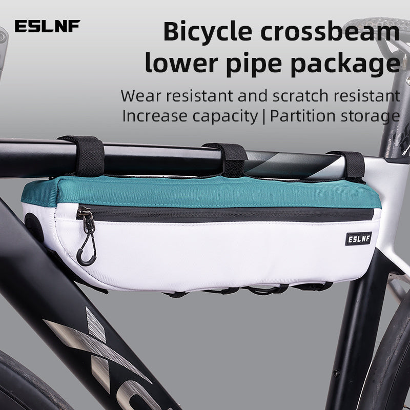 ESLNF Bike Frame Bag 2L Bicycle Under Tube Bag Triangle Bag Sided Bottom Binding Syste Yun-Lan Serios Bike Frame Front Tube Bag