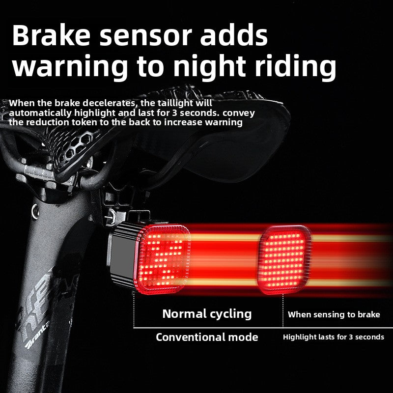ESLNF Bicycle Custom Taillight, Waterproof Smart Sensor Automatic Switch Warning Light
