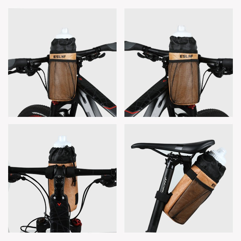 ESLNF Bicycle Bag Bottle Holder Handlebar Stem Thermal Bag with Mesh Pocket Coffee Cup Holders Cycling Water Bottle Carrier Bag