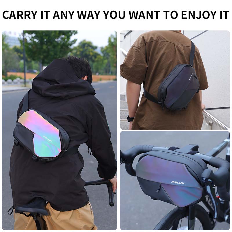 ESLNF Handlebar Bag Bicycle dazzling Bags Frame Pannier Bag Multifunction Portable Shoulder Bag