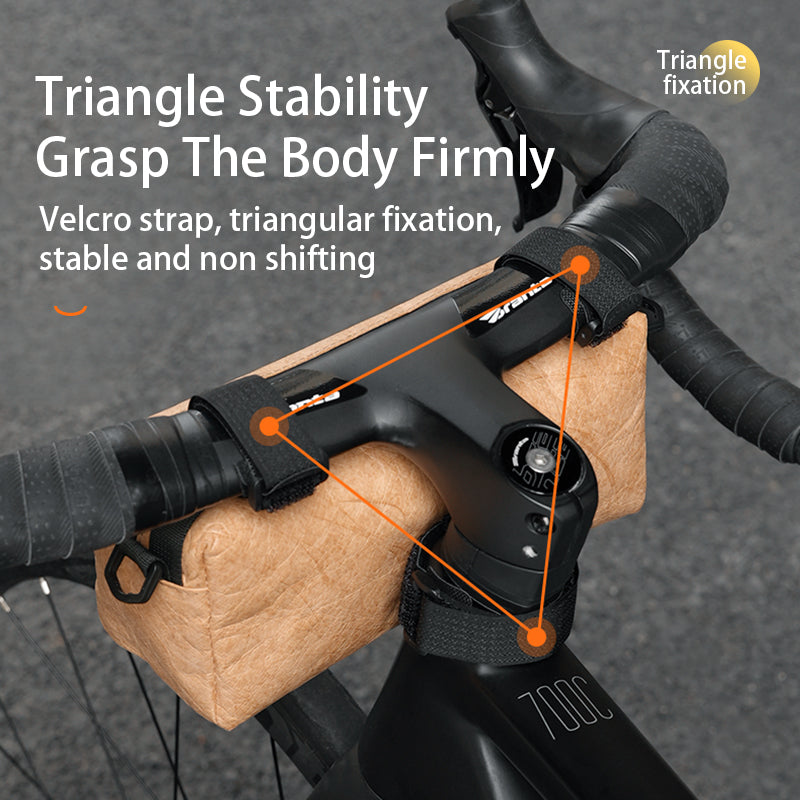 ESLNF Recycle Paper Bike Handlebar Bag Front Frame Bag Insulation Cycling Pouch with Removable Shoulder Strap