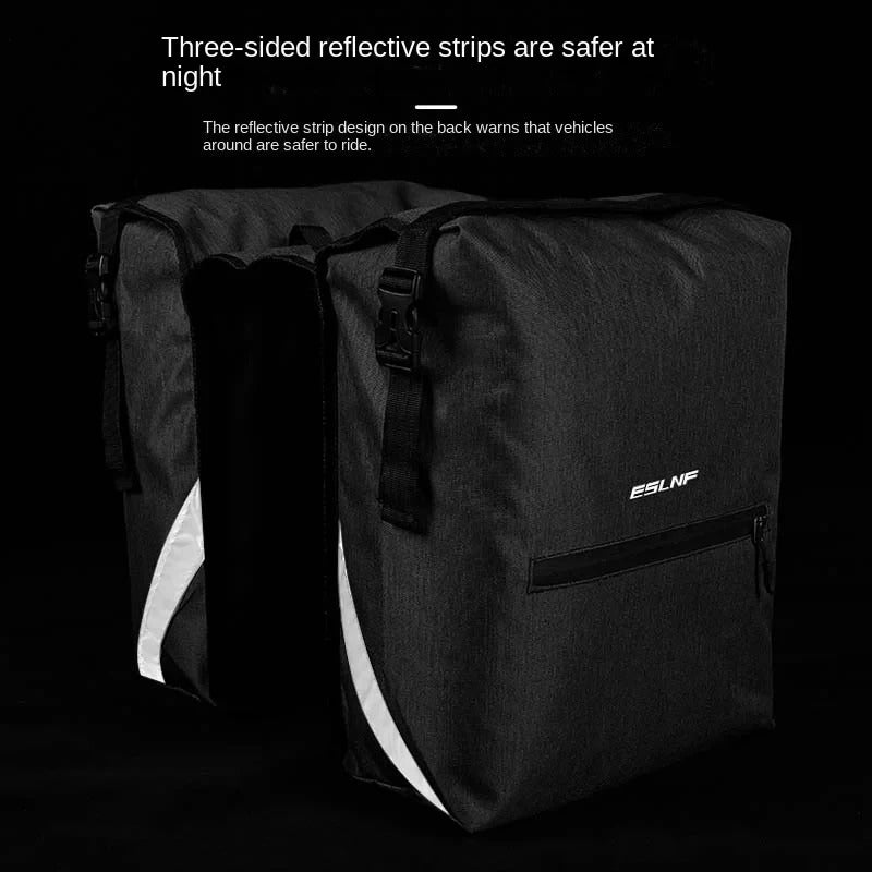 ESLNF Bicycle Rear Seat Bag 25L Large Capacity waterproof Outdoor Luggage Bags Bike Trunk Double Pannier Bag