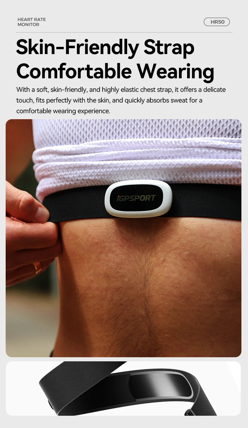 IGPSPORT HR50 Heart Rate Sensor Bike Computer Fitness Running Sport Heart Rate Monitor Sensor IPX7 Waterproof