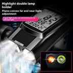 GPS Bike Computer Headlight Speedometer Horn Lamp,3 in 1 Multifunctional Bicycle Front Lamp Cycling Computer