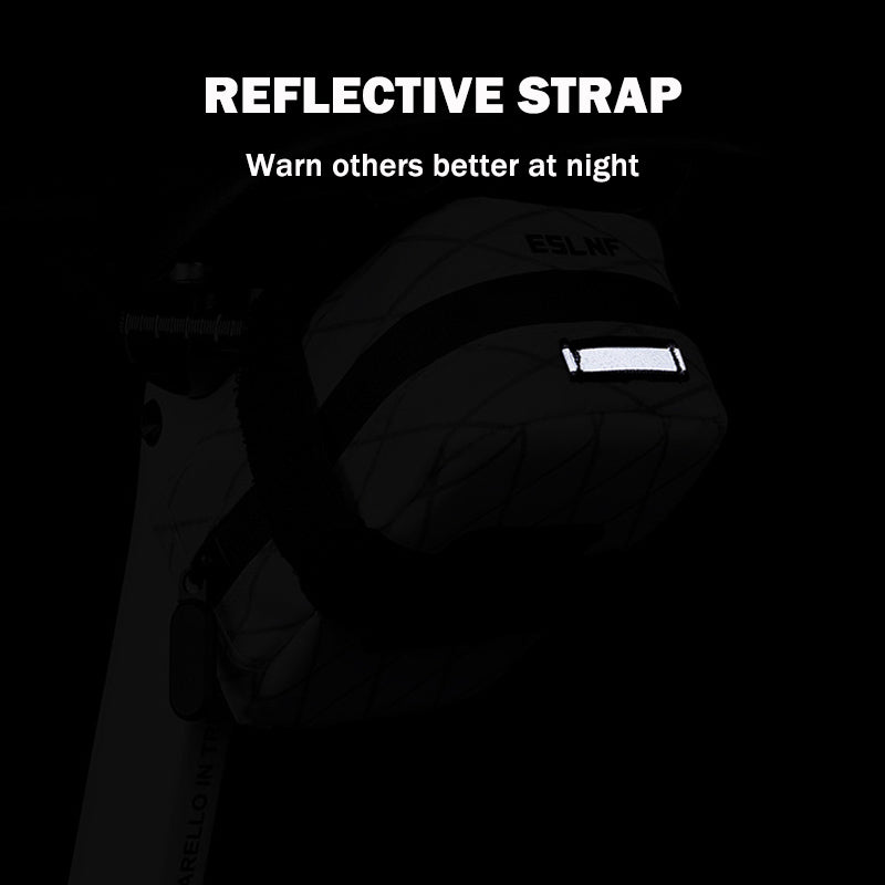 ESLNF Waterproof Road Bicycle Saddle Bag Portable Mini MTB Rear Bag Reflective Cycling Storage Bag