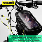 WILD MAN Bicycle Bag Rainproof MTB Road Bike 6.2inch Mobile Phone Case Touch Screen Bag