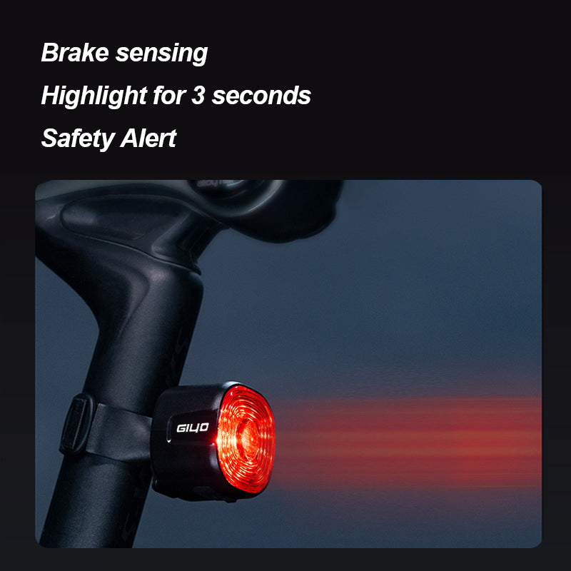 GIYO Bicycle Intelligent Induction Brake Tail Light, Bike Waterproof Warning Safety Light