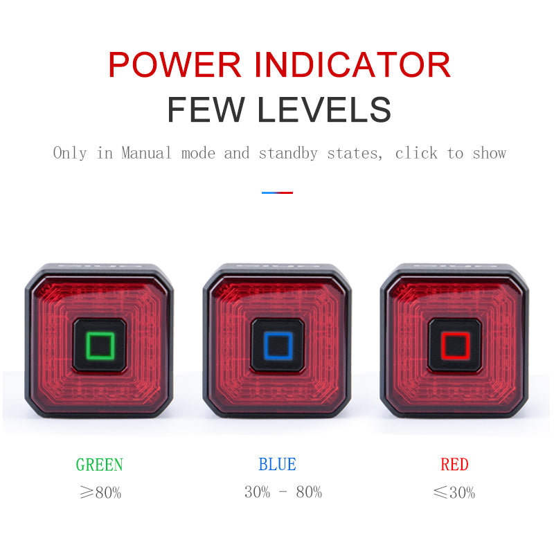 GIYO Smart Bicycle Light Rear Taillight Safety Lantern Auto On/Off Stop Signal Brake Cycling Lamp
