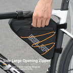 ESLNF Bicycle Triangle Bag MTB Nylon Waterproof Bike Bag Durable With Side Net Highlight The Reflective Rope Bike Bag