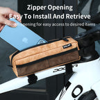 ESLNF Bicycle Front Beam Bag & Top Tube Bag Set - Head Tube Phone Pouch Included