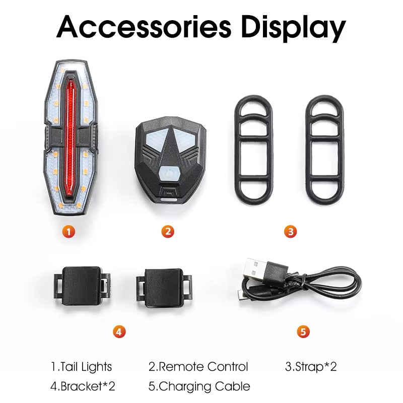 Bike Taillight Remote Control, Bicycle Turn Taillight  Cycling Warning Lamp Portable