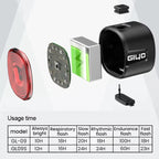 GIYO Bicycle Intelligent Induction Brake Tail Light, Bike Waterproof Warning Safety Light