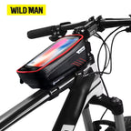 WILD MAN Bicycle Bag Rainproof MTB Road Bike 6.2inch Mobile Phone Case Touch Screen Bag