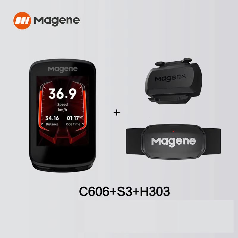 Magene GPS Bike Computer C606 Navigation Speedometer Cycling Digital Stopwatch Odometer Trainer Bicycle Light WiFi Bluetooth Ant