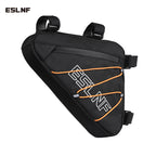 ESLNF Bicycle Triangle Bag MTB Nylon Waterproof Bike Bag Durable With Side Net Highlight The Reflective Rope Bike Bag