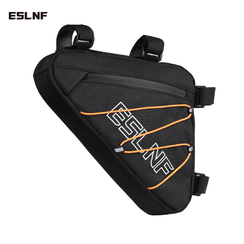 ESLNF Bicycle Triangle Bag MTB Nylon Waterproof Bike Bag Durable With Side Net Highlight The Reflective Rope Bike Bag