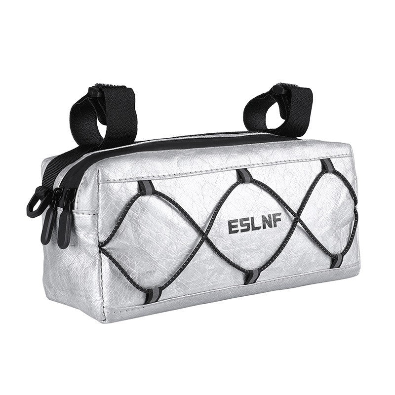 ESLNF Recycle Paper Bike Handlebar Bag Front Frame Bag Insulation Cycling Pouch with Removable Shoulder Strap