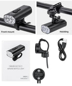GIYO Bicycle lights 2000LM Bicycle Headlight ,IPX6 Waterproof , Front Light 6 Gear Mode 4800mAh USB Charing